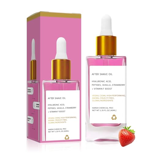 Vanilla de fresa después del aceite de afeitado, aceite después del afeitado, después de un aceite de perfume de afeitado para suave, evita los pelos encarnados y la sequedad (1Pc)