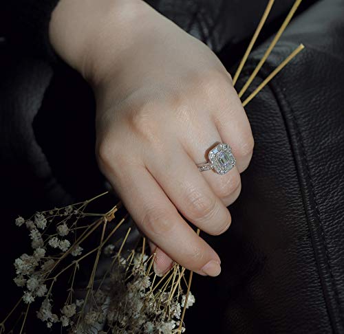 Kobelli Moissanite The Daisy Art Deco Emerald Engagement Ring (DEF/VS)2