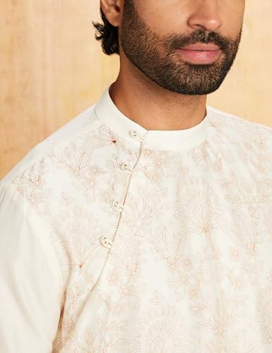 Image of Amazon Brand - Symbol Men Festive Long Kurta & Pyjama Set (2pcs)