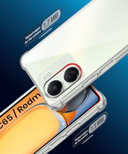 Image of WOW IMAGINE Clear Back Cover Case for Redmi 13C 4G | Poco C65 | Shockproof Soft TPU Case | Cushioned Edges for Ultimate Protection Back Cover Case - Transparent