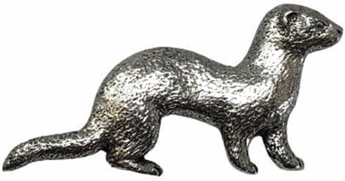 Ferret Pewter Lapel Pin Brooch - USA Made (1 1/2 Inch)