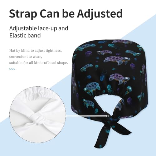 Image of Surgical Caps Men Women, Scrub Cap with Sweatband Adjustable