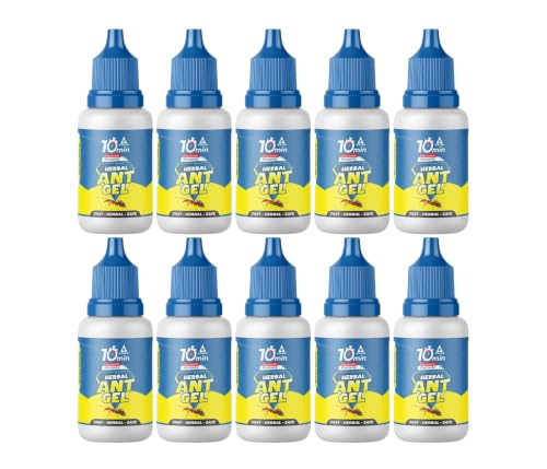 Image of Amish Herbal Ant Gel Pack of 10 | 10 Min Max Bait Formula | Powerful Organic Repellent & Cleaner | Removes Red,Black Ant, Antox Pests | Natural Dawa Protector for Home & Kitchen