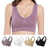 GYQMBT Breathable Cool Liftup Air Bras，2024 New Breathable Sports Bras for Women Plus Size，Comfortable Sports Bra (Dark Purple, 3XL)