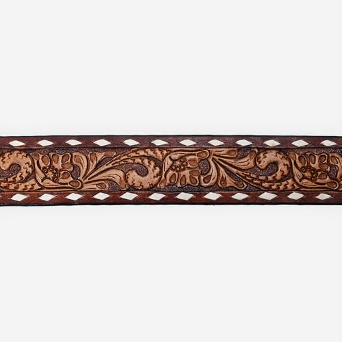American Darling Beautifully Hand Tooled Brown Genuine American Leather Belt Men and Women Western Belt with Removable Buckle3