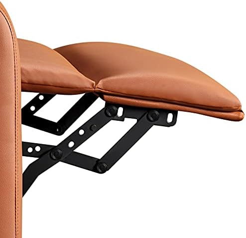 Yaheetech Modern Tan Recliner PU Leather Sofa Upholstered Reclining Chair Classic Single Airmchair for Living Room Bedroom