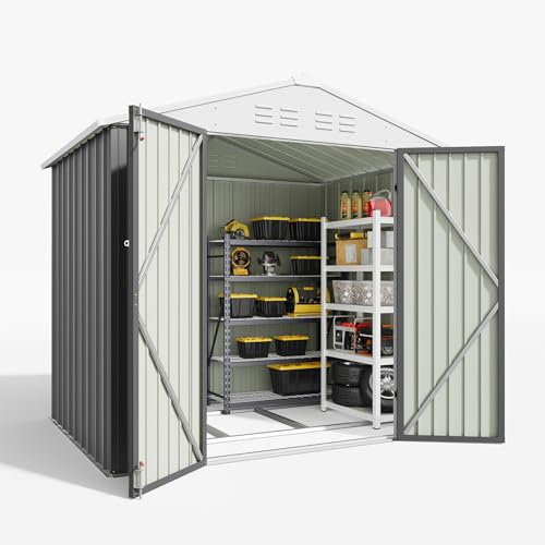Image of Patiowell 6x4 FT Outdoor Storage Shed with Floor Frame, Metal Garden Sheds