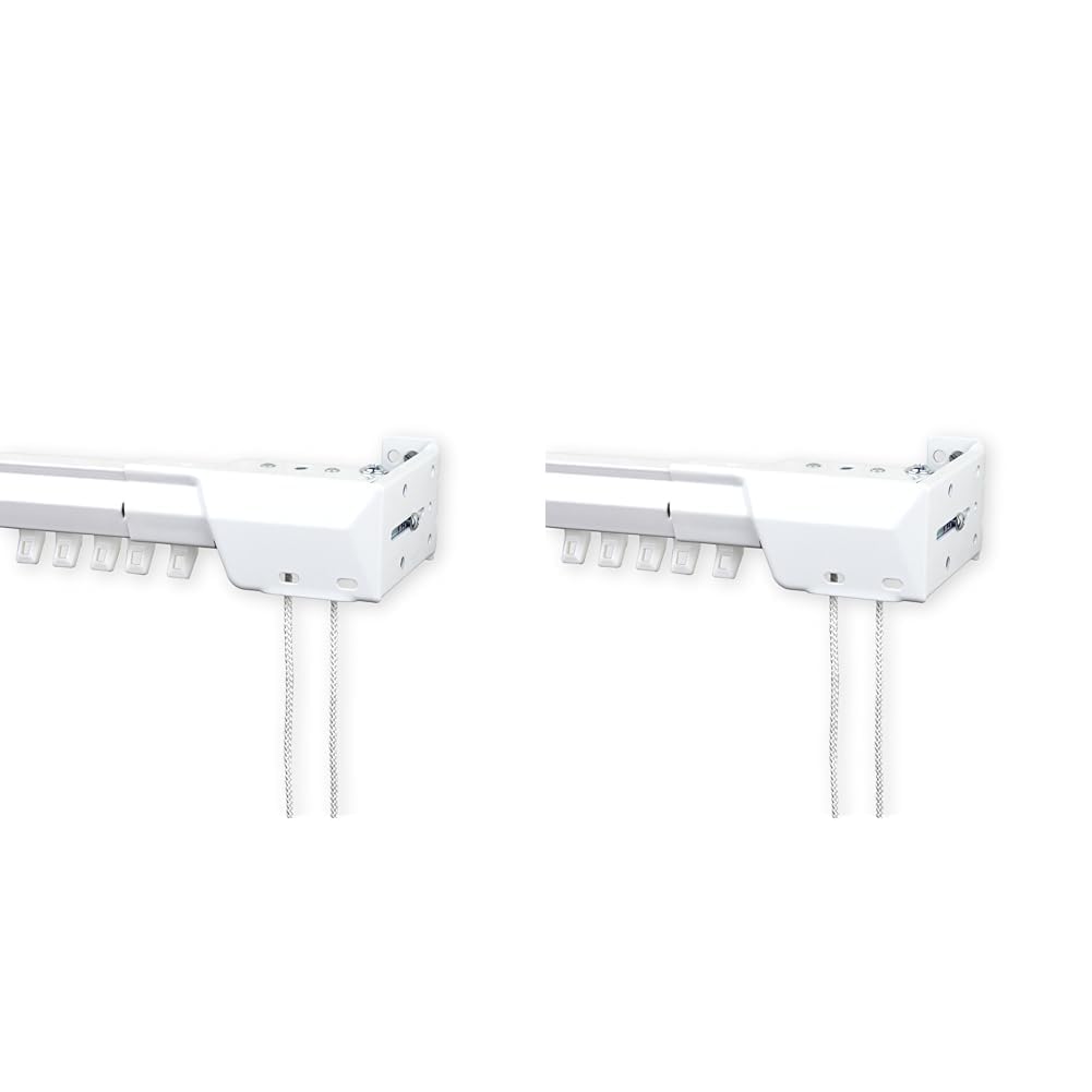 Heavy Duty Traverse Rod Center Open 48-84 inch White & AMN-3111-841 Heavy Duty Center Open Traverse Rod, 84-156 inch, White