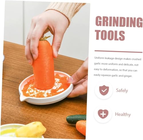 Image of Ceramic Garlic Grater Plate with Brush Manual Crusher Grinder Tool for Ginger, Garlic, Turmeric, Nutmeg, Fruits & Vegetables Durable, Easy to Clean, Non-Slip Kitchen Utensil (1)