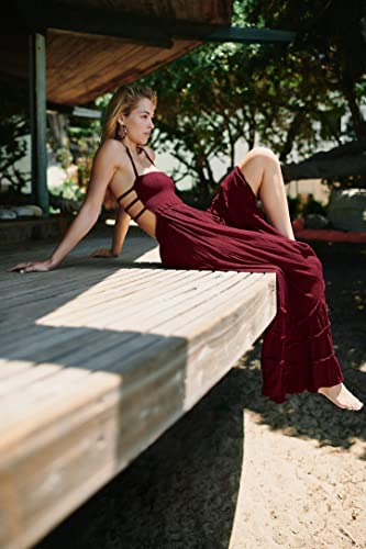 Image of R.Vivimos Womens Summer Boho Sexy Backless Long Dresses