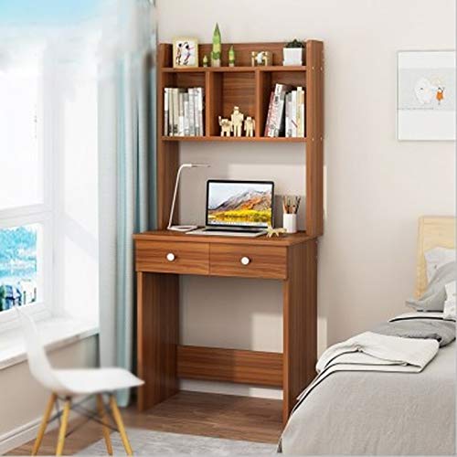 Standing Knee Bed Tray Office Furniture Computer Desk Laptop Stand Countertop Table with Bookshelf E