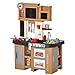 HOMCOM Cocina de Juguete 58 Piezas para Niños de +3 Años Cocinita de Juguete con Luz Sonidos Fregadero Grifo con Agua Nevera y Horno 63x35x84 cm Marrón