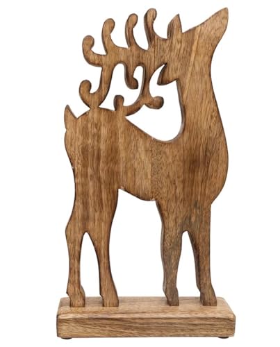 Image of Boston International Christmas Statue Tabletop Figurine Winter Holiday Decorations for Home, Large, Whimsical Deer