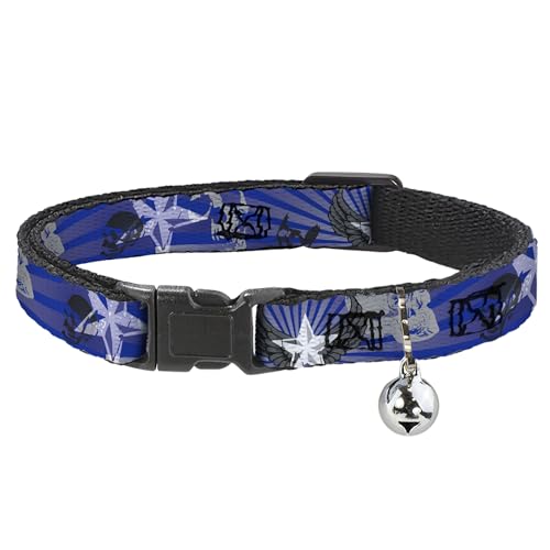 Collar para gato antiahogo mediano ajustable con calaveras 2
