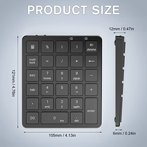 Pinkcat Bluetooth Number Pad, 28 Keys Aluminum Rechargeable Wireless Numeric Keypad thumb #1