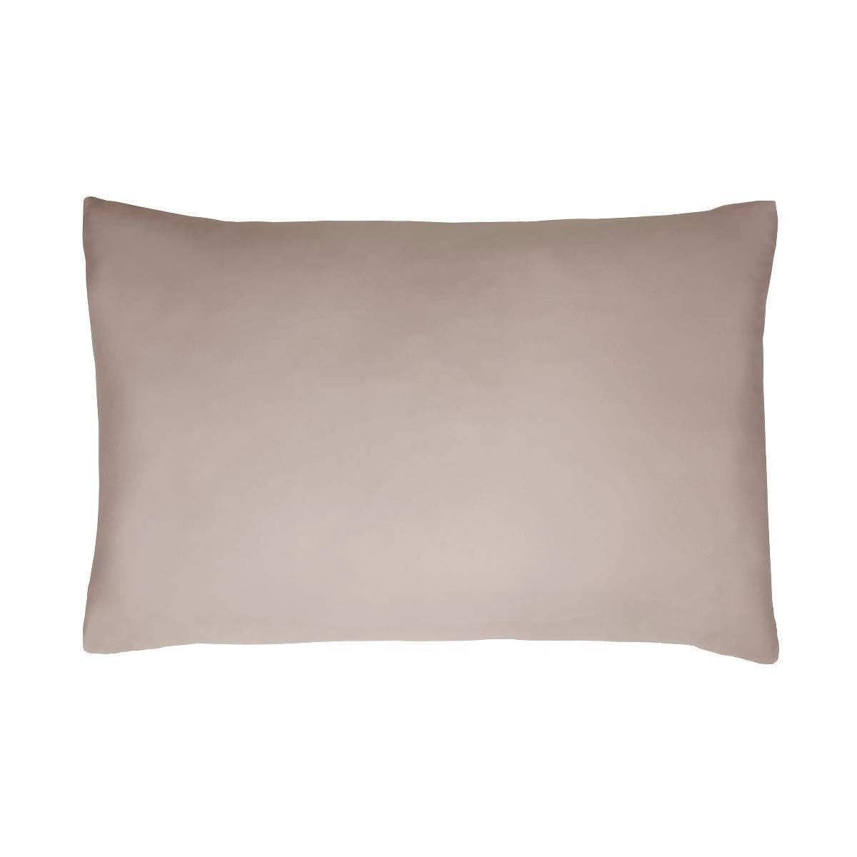 Sleepdown Pillowcase Cotton Sateen Pack of Two Housewife Pillow Cover Set Anti-Allergy 300 Thread Count Luxury Bed Linen - Mink- 50 x 75cm