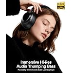 Hybrid Active Noise Cancelling Headphones, 120Hrs Playtime Bluetooth Headphones Hi-Res Audio HD Clear Call with 5 ENC Mics, HiFi Stereo Wireless Headphone Over Ear Foldable for Travel Office Game - Image 3