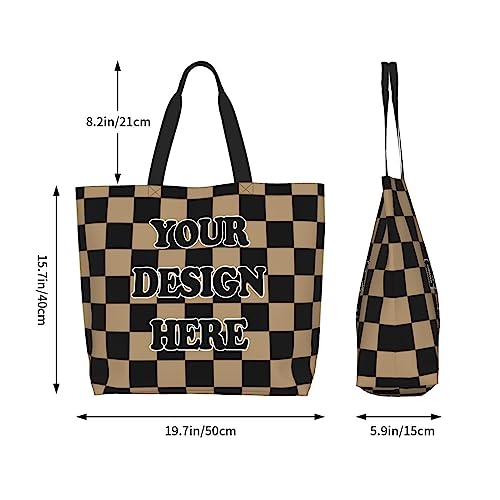 Abybela Custom Tote Bags with Team Logo Text Picture for Women Personalized Shopping Handmade Totes3