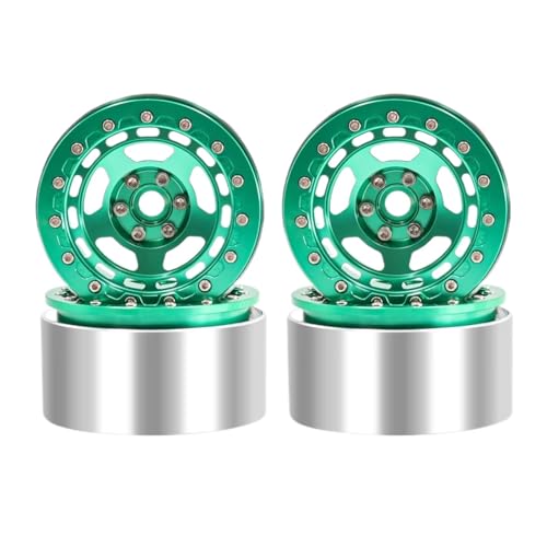 RCカータイヤ For Axial For SCX10 For Wraith For Capra RR10 RBX10 For Traxxas For TRX4 D90 1/10 4pcs メタル 2.2インチ ビードロックホイールリム ホイールハブ RC