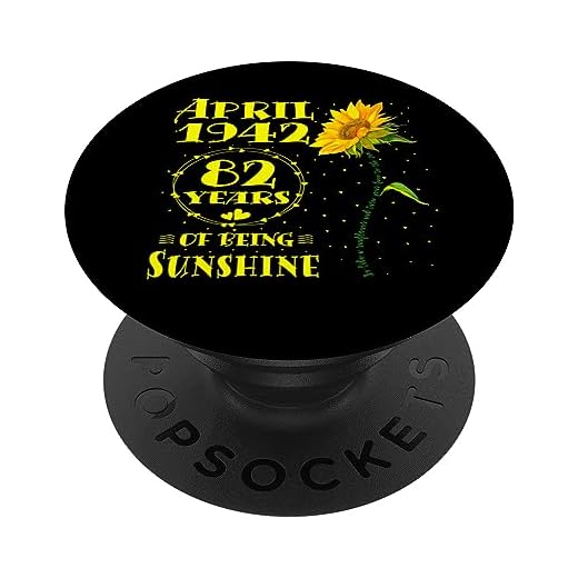 Cumpleaños 82 Amantes de los Girasol de 82 Años Nacidos en Abril de 1942 PopSockets PopGrip Intercambiable