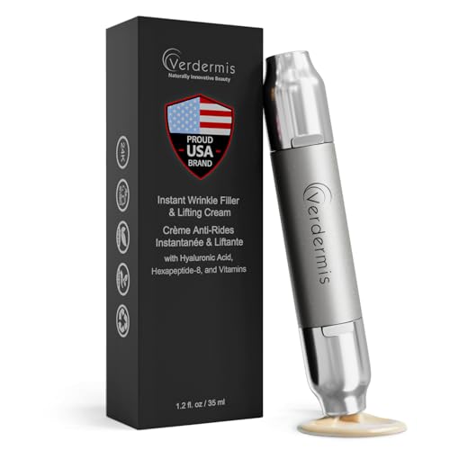 Verdermis Instant Wrinkle Filler for Face, Lifting Cream for Eye and Face, Lift and Tightening Non-Invasive with Hyaluronic Acid, 24k Gold, Peptides and Vitamins for Youthful Appearance, 1.2 fl oz
