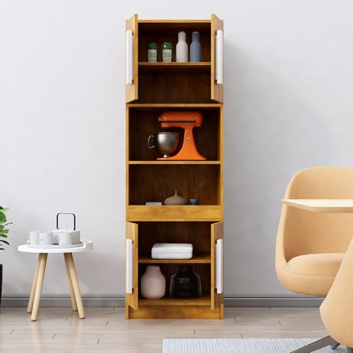 Image of Bniture Multipurpose Crockery Cabinet | Engineered Wood Kitchen Cabinet Modern with 4 Doors and Open Shelves | Crockery Unit for Dining Area | Kitchen Crockery Cabinet for Home | Giant Wood