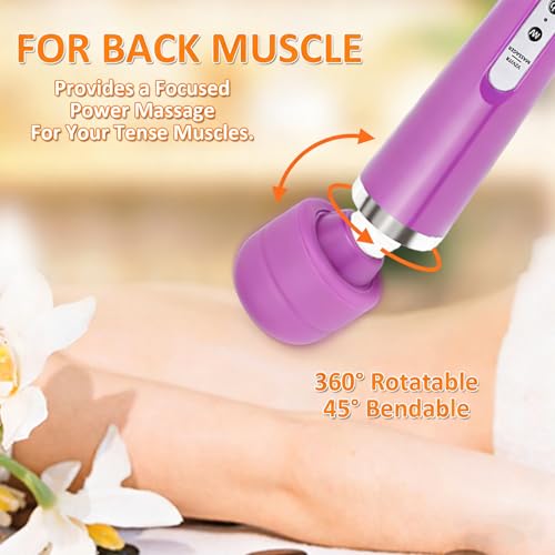 Image of Handheld Electric Back Massager, 10 Speed Wired Deep Tissue Vibrating Massager for Muscle Aches (Purple)