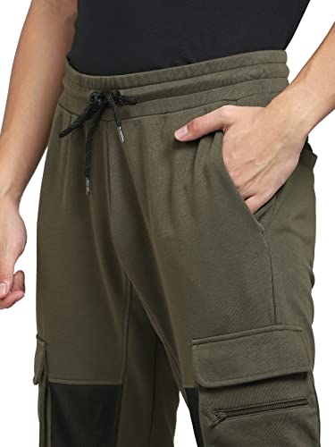 Image of Jack & Jones Men's Mid Rise Polyester Blend Regular Fit Trackpants