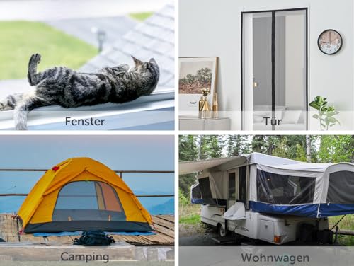 teeppo Fliegengitter Reparatur Klebeband Set 1m - Insektenschutz Fliegengitter Reparatur Set - Stark Selbstklebend Glasfaser - Verhindern Moskitos Insekten - Inklusive Schere - Grau (1m x 5 cm)