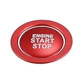 A ABSOPRO Engine Start Stop Ignition Button Overlay Cover Decal Interior Trim Sticker for Toyota Camry Tacoma Prius Avalon RAV4 Mirai Corolla Aluminum Alloy Red