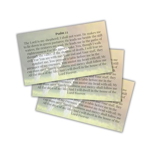 Psalms 23 Bible Verse Wallet Card | 30pk 2x3.5” Jewelry I Am Not Alone Poster Wall Art Bracelet Driving Keychain First Time Drivers Angel