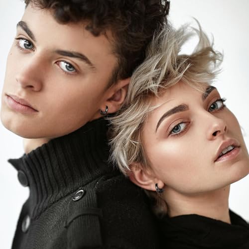 Jstyle 3Pairs Stainless Steel Mens Womens Hoop Earrings Huggie Ear Piercings Hypoallergenic 12/16/20mm4