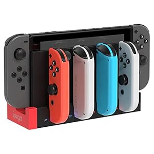 FYOUNG Charger for Switch &Switch OLED Joy Cons Controllers, Charging Dock Base Station for Switch Joycons with Indicator, Charger Station Stand for Joy Cons