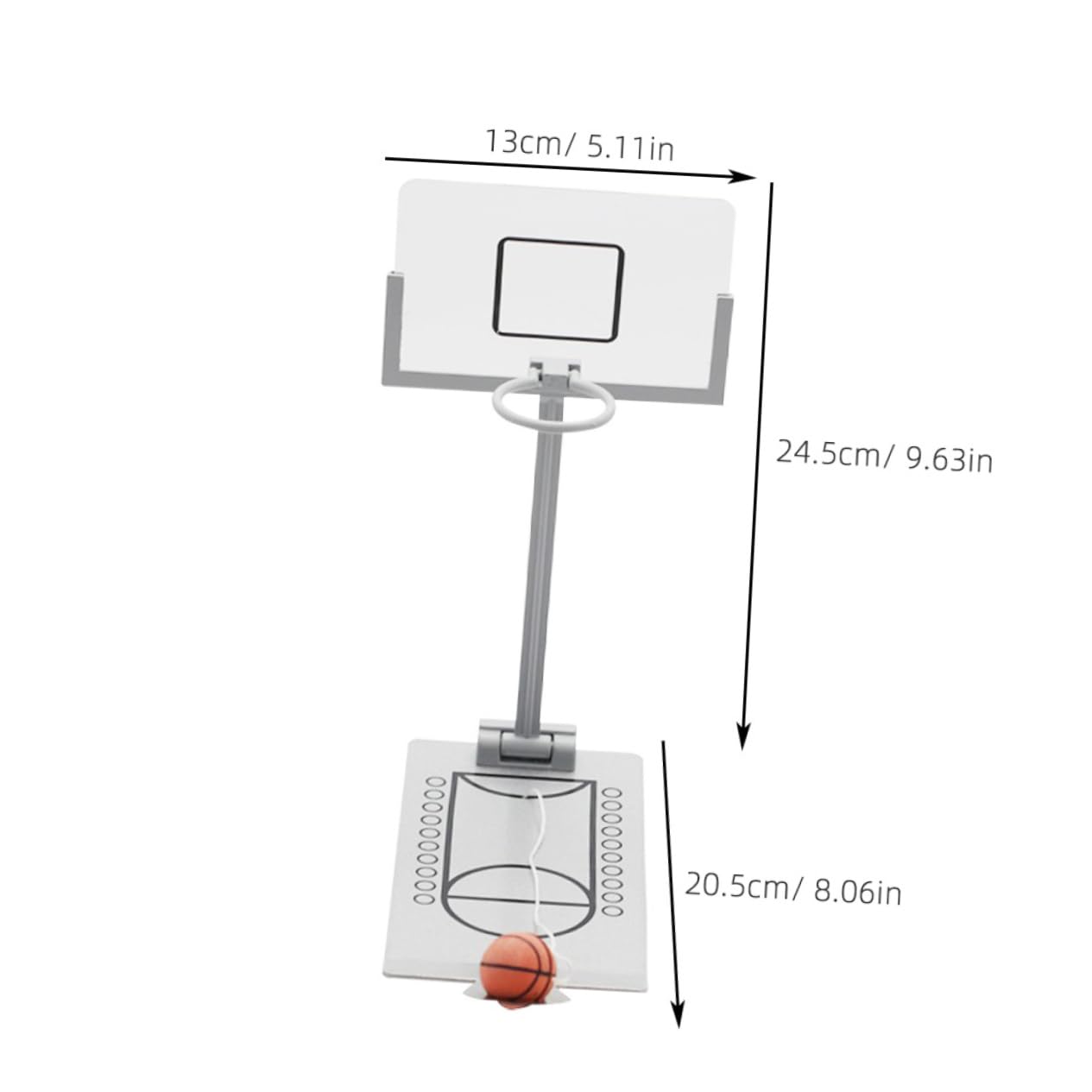 FELTECHELECTR 1Pc Mini Basketball Game Creative Desktop Finger Basketball Plaything Fun Indoor Sports for Adults Workmanship Great for Family Interaction Silver