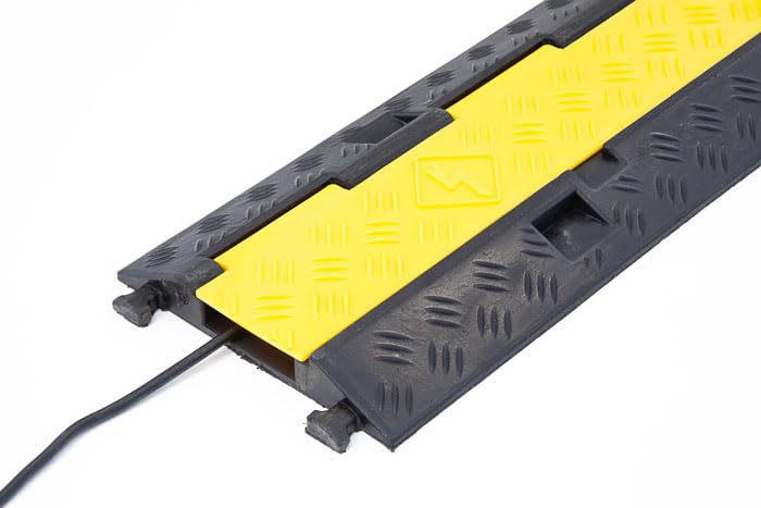 The Ramp People Protector de cable de suelo de 1 canal, 70 mm x 20 mm, cubierta de goma para cables para peatones y vehículos, pavimento, entrada, estacionamiento de cables y cables EV