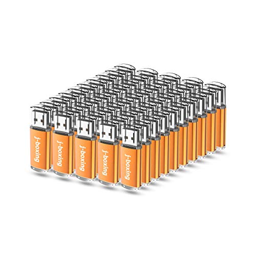 J-boxing 50個セット USB メモリ 128MB フラッシュドライブ 低容量 USB 2.0スティック オレンジ