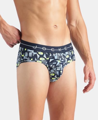 Image of Jockey NY01 Men Super Combed Cotton Elastane Stretch Printed Brief