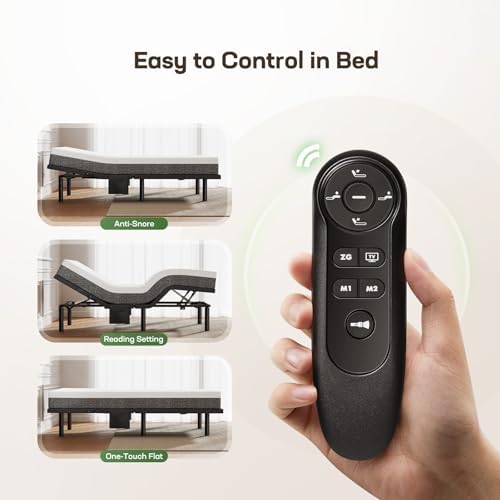 Marsail (マーセイル) ベッドベースフレーム クイーンサイズ調整可能 4ポート USB A&C ベッド下常夜灯付 3分迅速組立 ワイヤレスリモコン調節ベッド 高さ4段階オプション MS01