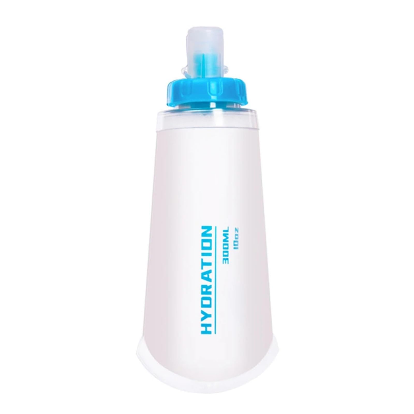 QuxetlRyz Sports Water Bottle TPU Collapsible Drink Water Bottle Folding Running Hydration Pack Silicone Nozzle Reusable Lightweight for Outdoor Camping(Transparent 300ml)