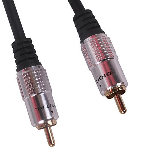 CABLESETC Digital Coaxial Cable Oxygen Free Copper OFC RCA Male to Male Audio Metal Plugs 1.8 meters for Home theaters TV Sub Woofer 2 410gpcNvbqL