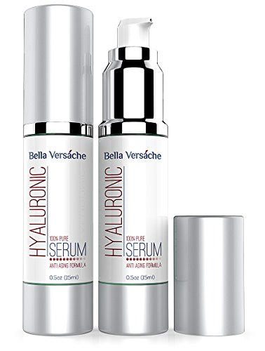 Bella Versache Skin Care Hyaluronic Acid Serum, Anti Wrinkle & Anti-Aging Solution for Skin & Face, 0.5 oz.