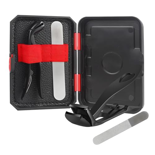 Nail Clippers Kit Martensitic Premium Stainless Steel Finger File Fingernail and Toenail Sharp Elbow Cutter Effortlessly Professional Box Set Anti Oxidation Anti-Corrosion Gift for Men Women (Black) - Image 7