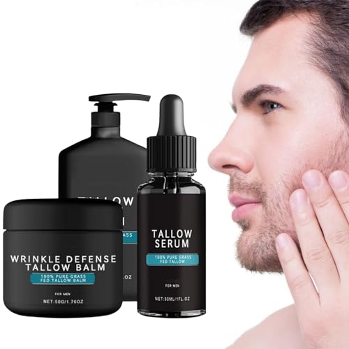 Forge Wrinkle Defense Tallow Balm, Forge Face Wash, Forge Anti-Wrinkle Serum, Forge Skin Care for Men, Anti-Wrinkle Night Serum Anti Aging