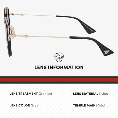 Gucci GG0606SK Designer Sunglasses: Elegant Cat-Eye Frame Eyewear with Premium eSHADES Kit - Epitome of Luxury and Style4