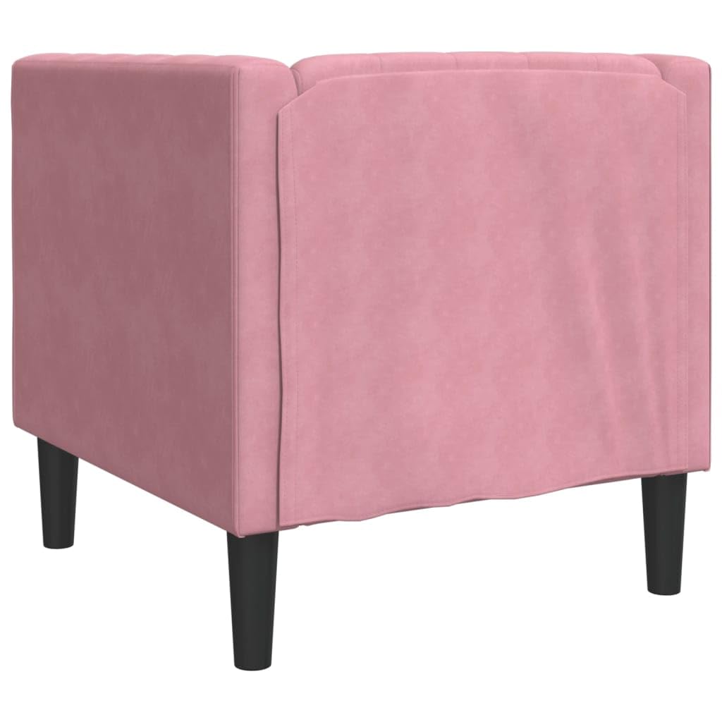 Fauteuil Chesterfield en velours rose rembourré confortable avec piqûre boutonnée, pieds stables, idéal pour le salon, le salon et la chambre d'amis, avec grand confort d'assise
