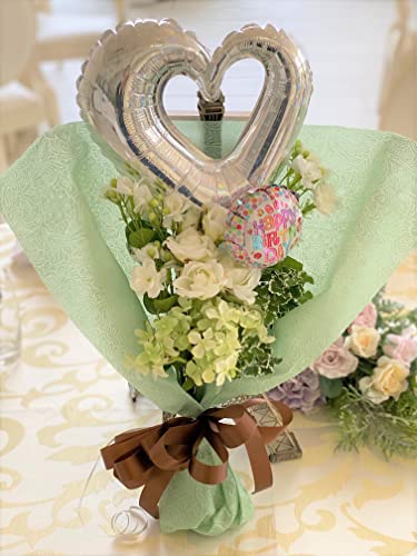 バルーン 誕生日 アート ブーケ フラワー 花束 バルーンブーケ ナチュラルミント 贈答 御祝 ギフト 結婚式 発表会 プレゼント 風船 バルーン 出産祝 誕生日 結婚祝 記念日 (サンキュー)