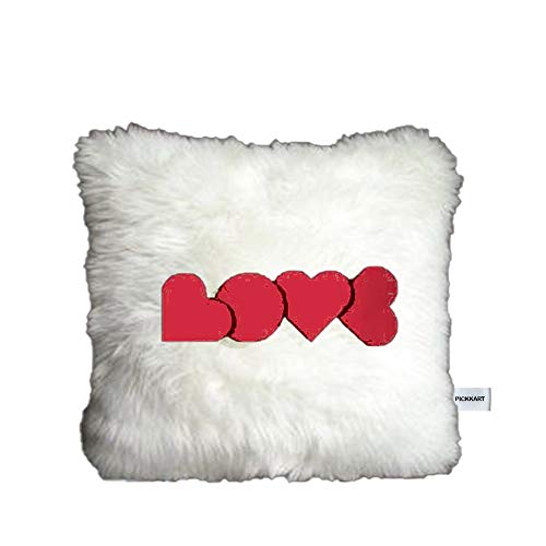 Image of Best Gifts for Birthday /Valentine's Day /Give Thanks with A Grateful Heart Love Quote - Square Shape Fur Throw Pillow Cushion - Home Sofa Decorative 16 X 16 inches (White)