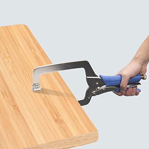 Dragonite Heavy Duty C Clamp, Vise Grip Locking Pliers With Swivel Pads, 15 Inch Face Clamp For Woodworking, Welding And Pocket Hole Joinery, 2 Piece #TOP1