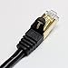 Tera Grand - Premium CAT7 Double Shielded 10 Gigabit 600MHz Ethernet Patch Cable for Modem Router LAN Network, Gold Plated Shielded RJ45 Connectors, 25 ft Black
