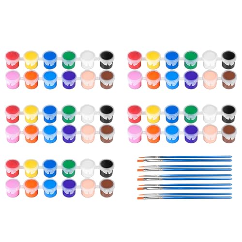 5 Pack Mini Acrylic Paint Set,12 Colors Acrylic Paints Strips for Adults Craft Paint,70 PCS Painting...